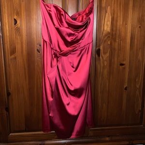 White House Black Market Size 14 Strapless Red Cocktail Dress